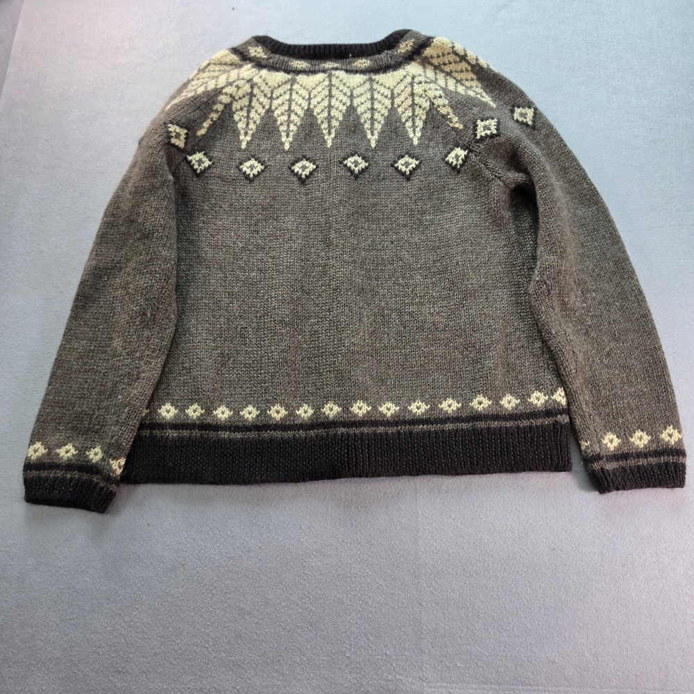 J. Jill Womens Brown Fair Isle Wool Blend Button Front Cardigan Sweater Size M - Picture 4 of 8